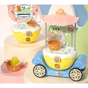 Dětská kuchyňka NoName Přenosná kuchyňka 6v1 s košem a oplatkou, 3 roky+