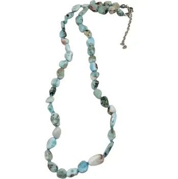 Náhrdelník Larimar náhrdelník 48 cm – přírodní kameny, zapínání z chirurgické oceli