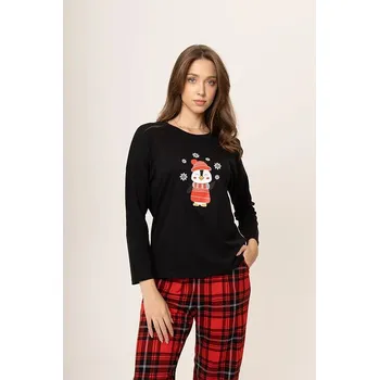 Dámské pyžamo Dámské pyžamo 165/040 černá s tučňákem - Karol 3XL