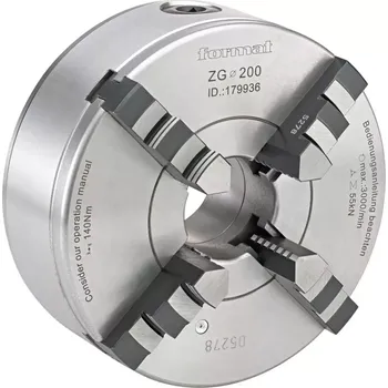 Sklíčidlo Čtyřčelisťové soustružnické sklíčidlo DIN6350 litina 160mm FORMAT