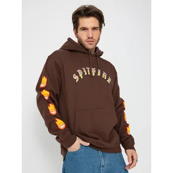 Pánská mikina Spitfire Old E Bighead Fill Sleeve HD (brown/gold red/white & black prints) M, hnědá
