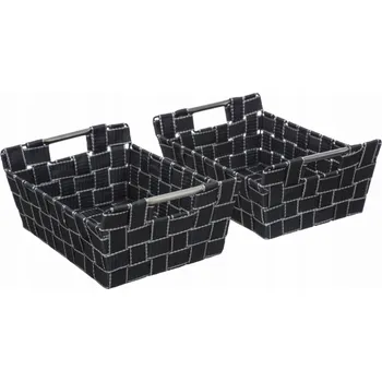 Úložný box 5five Úložné koše, organizéry, černé, sada 2 kusů