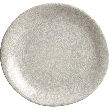 Talíř Velký mělký talíř 25 cm bílo-šedý MIJ