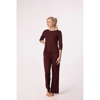 Dámská halenka MARGOT 3/4 Burgundská vínová barva vínový 2XL