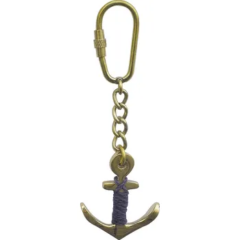 SEA CLUB Přívěsek na klíče mosaz kotva s modrým provazem