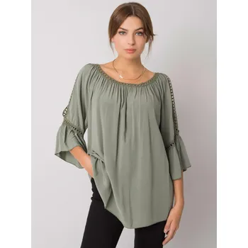 Dámské oblečení Blouse-TW-BZ-BI-82198.46-khaki Och Bella šedá 3300178