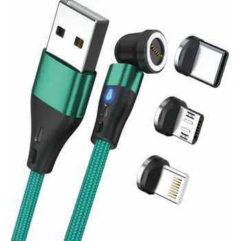 Datový kabel Realpower Magnetický kabel RealPower USB kabel 3 A, 2 m, s adaptérem