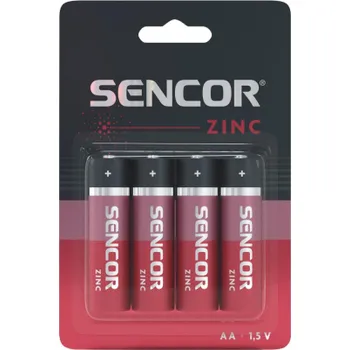 Baterie Sencor zinková tužková AA R6 / 4 ks