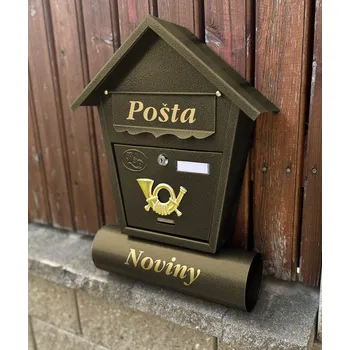 Poštovní schránka SKANTEX Poštovní schránka - domeček T1 barva: zlatá T1