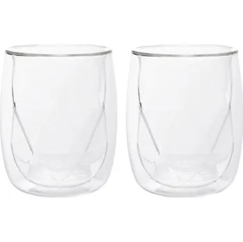 Stolování Sada dvou sklenic CEMBRA GROOVE průsvitná 732355 280 ml (2 ks)