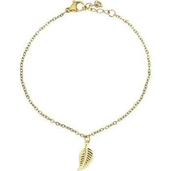 Náhrdelník Pozlacený náhrdelník z chirurgické oceli lístek