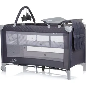 Dětská postýlka CHIPOLINO Postýlka cestovní s přebalovací podložkou Luna Granite 161201