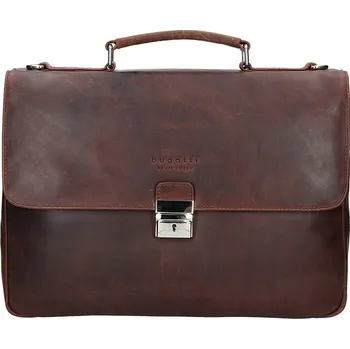 Pánská aktovka Luxusní pánská kožená aktovka Bugatti Fenix - hnědá