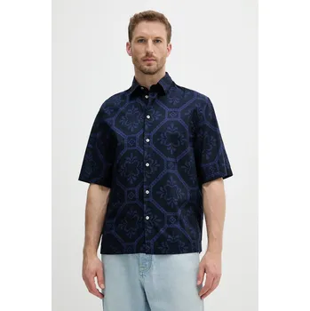 Pánská košile Bavlněná košile United Colors of Benetton pánská, tmavomodrá barva, regular, s klasickým límcem, 5UBMUQ05P 59X, vel. XL