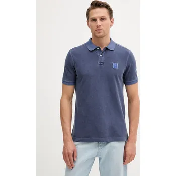 Bavlněné polo tričko United Colors of Benetton 3089U302D námořnická modř 59X, vel. M