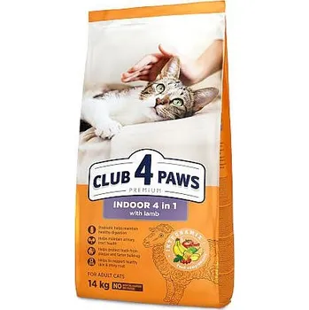 Krmivo pro kočku Club4Paws Cat Premium Indoor 4v1 Lamb 14kg pro kočky v bytě