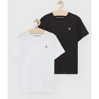 Dětská móda Dětské bavlněné tričko Calvin Klein Jeans IB0IB01093.PPYY černá 99X, vel. 140