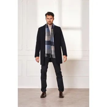 Pánský zimní kabát Pánský vlněný kabát Modrá 188/54