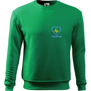 Chlapecké tričko Moje srdce bije pro Ukrajinu - prso - Mikina Essential dětská - 146 cm/10 let ( Středně zelená )
