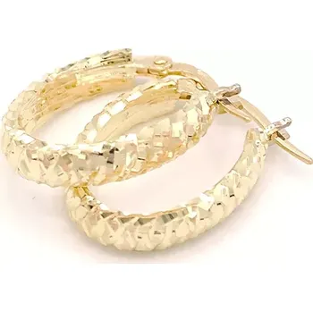 Náušnice Zlaté náušnice oválné pestře zdobené na háček 2,25g