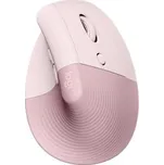 Logitech Lift Vertical Ergonomic Mouse - růžová, 400-4000dpi, 6 tlačítek, bluetooth, logitech bolt