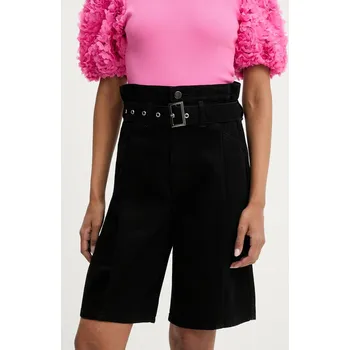 Dámské kraťasy Džínové šortky Answear.LAB dámské, černá barva, high waist l20055.1.flk 99X, vel. XL