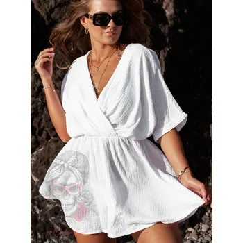 Dámský overall Krátký mušelínový overal OLESIO bílý Velikost: UNI: XS - L