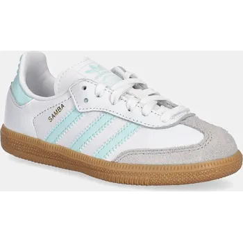 Pánská obuv Kožené sneakers boty adidas Originals SAMBA OG tyrkysová barva, JP5485 60X, EUR 28.5