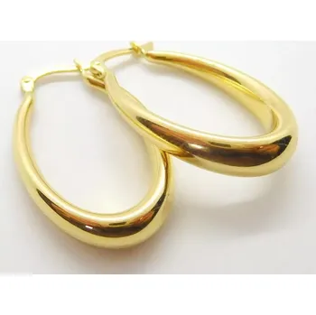 Náušnice Klenoty Budín Dámské kruhové hladké zlaté náušnice hladké oválky 585/2,84gr HK2332 (Klenoty Budín Dámské kruhové hladké zlaté náušnice hladké oválky 585/2,84gr HK2332)