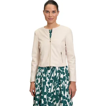 Dámská bunda Vera Mont dámský koženkový blazer se zipem 0221/4087 1100 Béžová 38