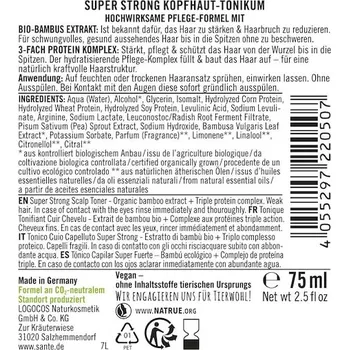 Vlasová regenerace Sante-Naturkosmetik Pece-o-vlasy ConditionerSuper silné tonikum na pokožku hlavy 75 ml (2&nbsp;573,00 Kč / 1 l)