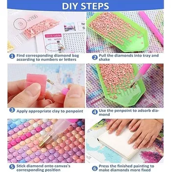 Zahradní dekorace Hongyrjy 2 kusy květinové diamantové malby pro dospělé květinové diamantové malby, obrázky květin,