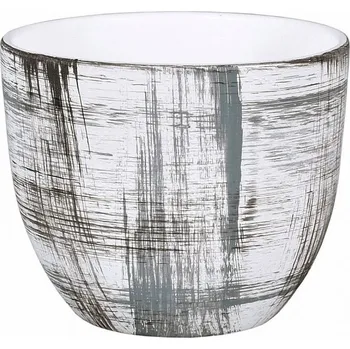 Obal na květináč Obal Purkyně Grid 16cm keramický bílo-černý