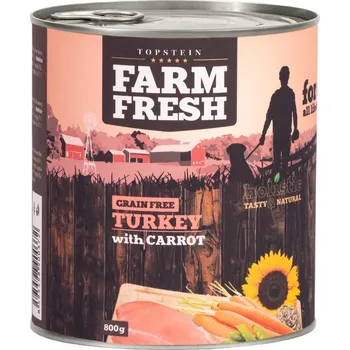 Topstein Pet Foods Farm Fresh Dog Turkey with Carrot konzerva 400g