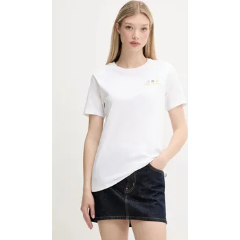 Dámské tričko Bavlněné tričko Converse dámské, bílá barva, 10027759-A01 10027759.A01 00X, vel. S