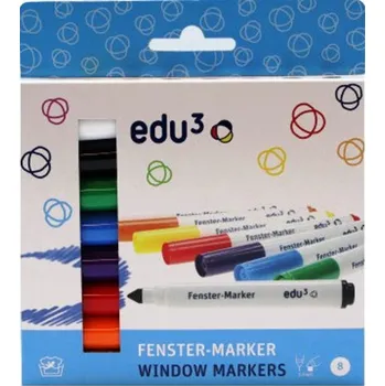 PRIMO Fixy na sklo - smývatelné EDU - 8 ks - papírový obal