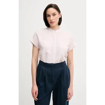 Pánská móda Lněná košile Tommy Hilfiger WW0WW44715 růžová 03X, vel. 38