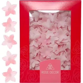 Jedlá dekorace na dort Dekorace oplatková - Květ mini 2 cm růžový, 400 ks