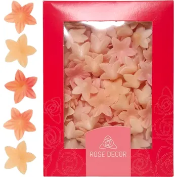 Jedlá dekorace na dort Dekorace oplatková - Květ mini 2 cm Růžové ombré 400 ks