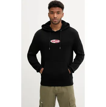 Pánská mikina Bavlněná mikina Guess Jeans pánská, černá barva, s kapucí, s aplikací, M5YQ02 KCPR1 M5YQ02.KCPR1 99X, vel. XXL