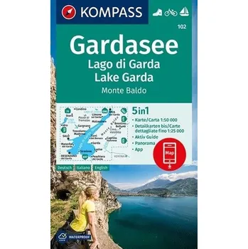 Gardasee, Lago di Garda, Lake Garda, Monte Baldo 1:50 000 / turistická mapa KOMPASS 102