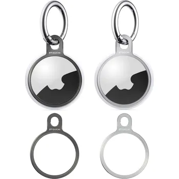 Stouchi AirTag Klíčenka z nerezové oceli – Držák pro AirTag (2 kusy)