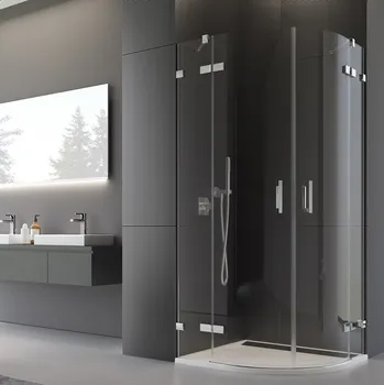 Ronal PUR PU4 sprchový kout čtvrtkruhový 90x90 cm PU4550901007 Profil: Chrom, Sklo: Hladké čiré, Rozměr: 90x90 cm