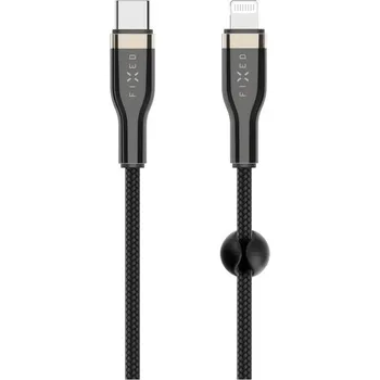 Datový kabel FIXED opletený kabel USB-C/Lightning (PD), MFi, 2m, černý
