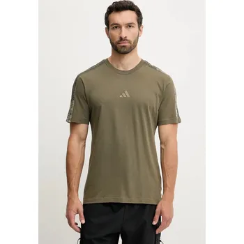 Pánské tričko Bavlněné tričko adidas AOP Colourblock T-Shirt JM9201 zelená 91X, vel. XL