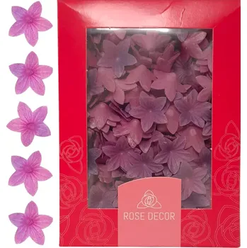 Jedlá dekorace na dort Dekorace oplatková - Květ mini 2 cm fialový, 400 ks