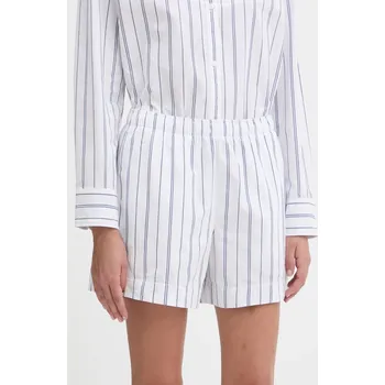 Dámské kraťasy Bavlněné šortky Abercrombie & Fitch dámské, bílá barva, high waist, KI149-5298 KI149.5298.106 00X, vel. L