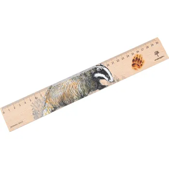pravítka Lesní svět Dřevěné pravítko 30 cm - Jezevec lesní