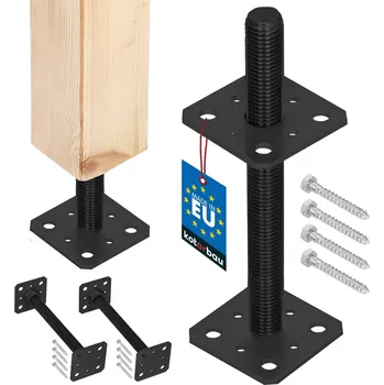 Příslušenství pro plot Podstavec sloupu šroubovací nastavitelný antracit 80x80x250 mm sada 2 ks. - antracit \ 80x80 mm