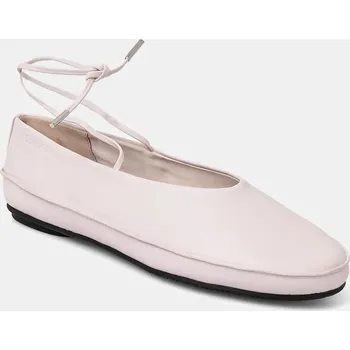 Dámské baleríny Kožené baleríny Calvin Klein BALLERINA MARY JANE STRAP LTH HW0HW02656 růžová 30X, EUR 38